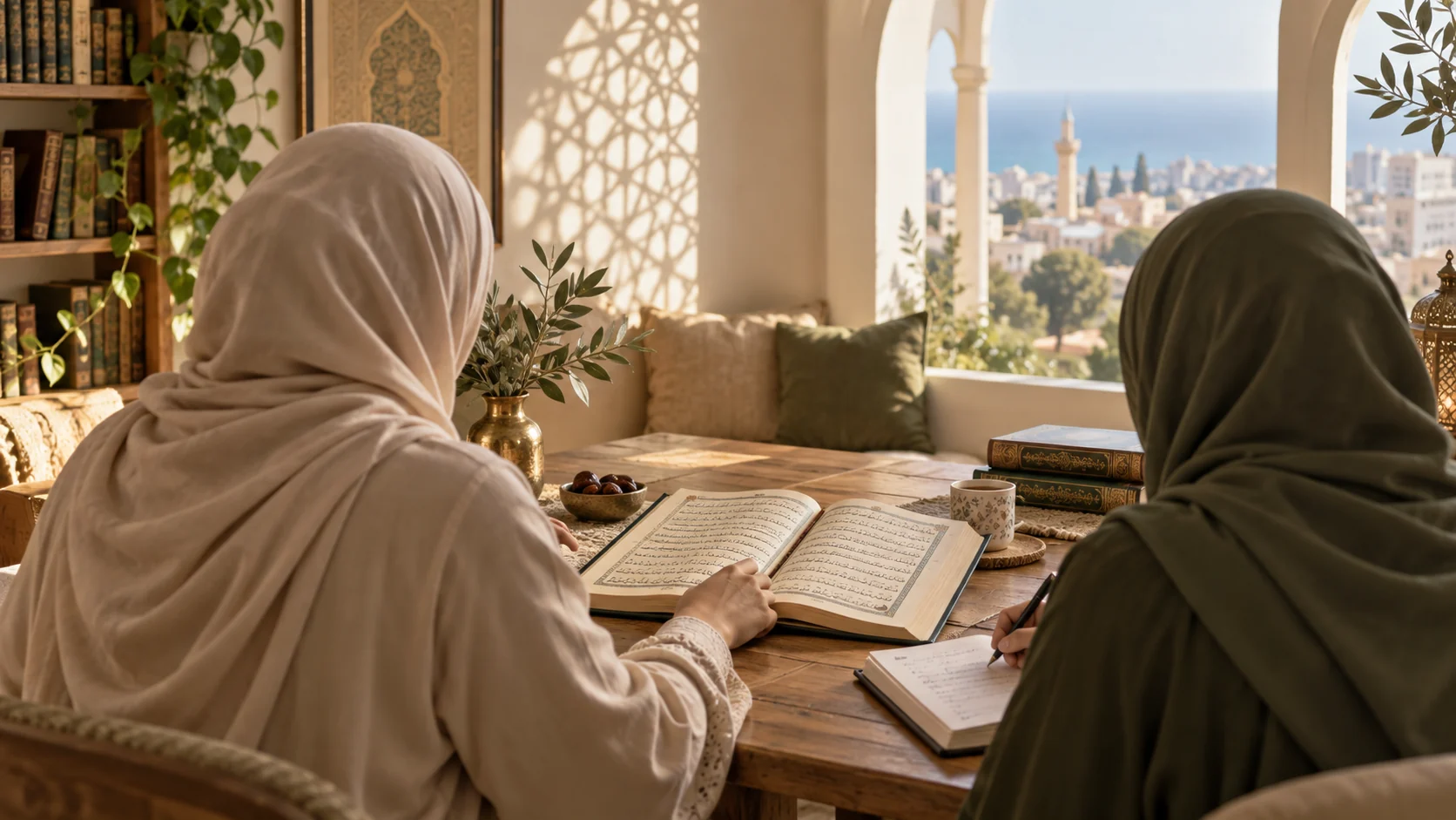 امرأتان تتعلمان معًا